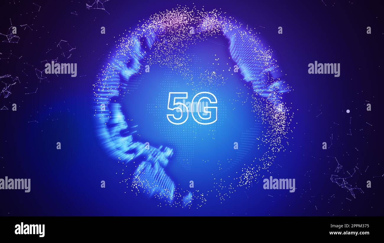 Concept de réseau 5G avec connexion réseau globale Banque D'Images