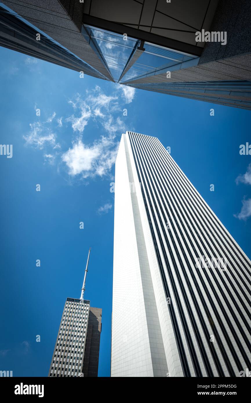 Bâtiments de Chicago et drapeau patriote Banque D'Images