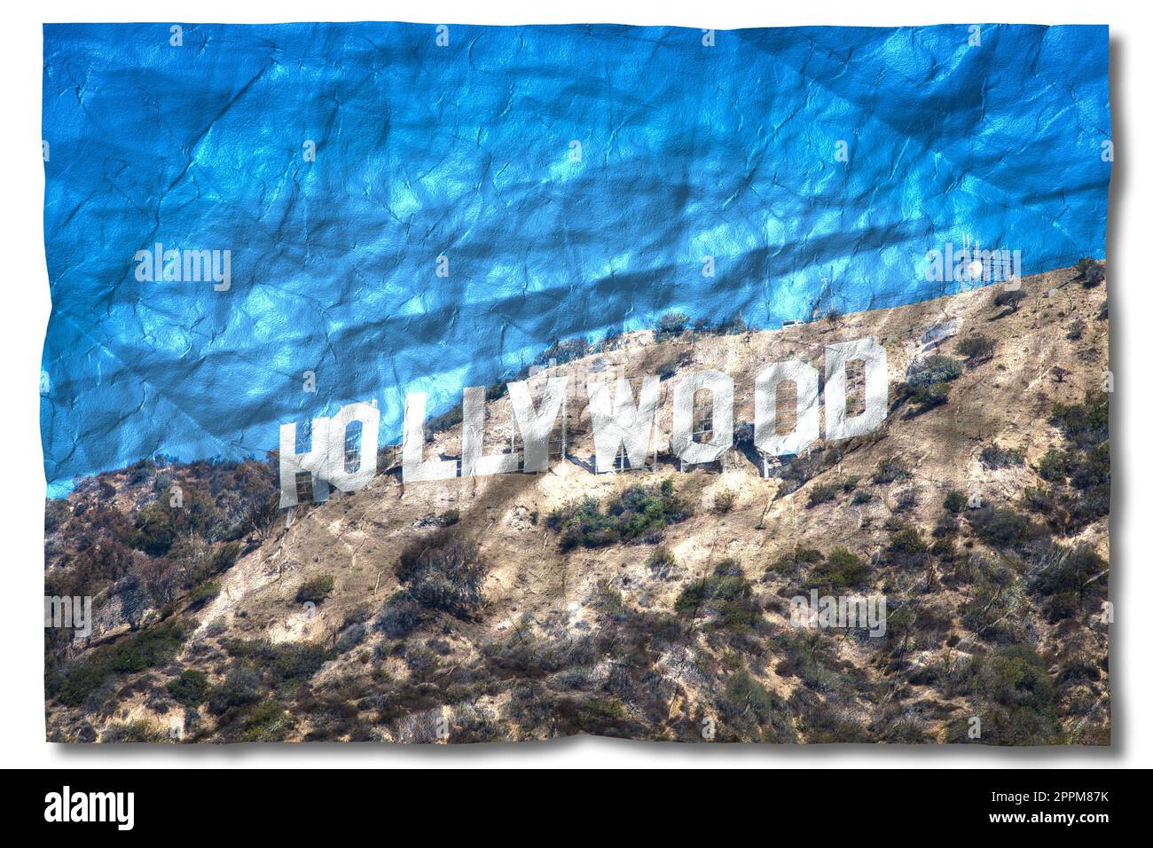 Image créative de Hollywood signe à Los Angeles - image de photo de repère. Banque D'Images