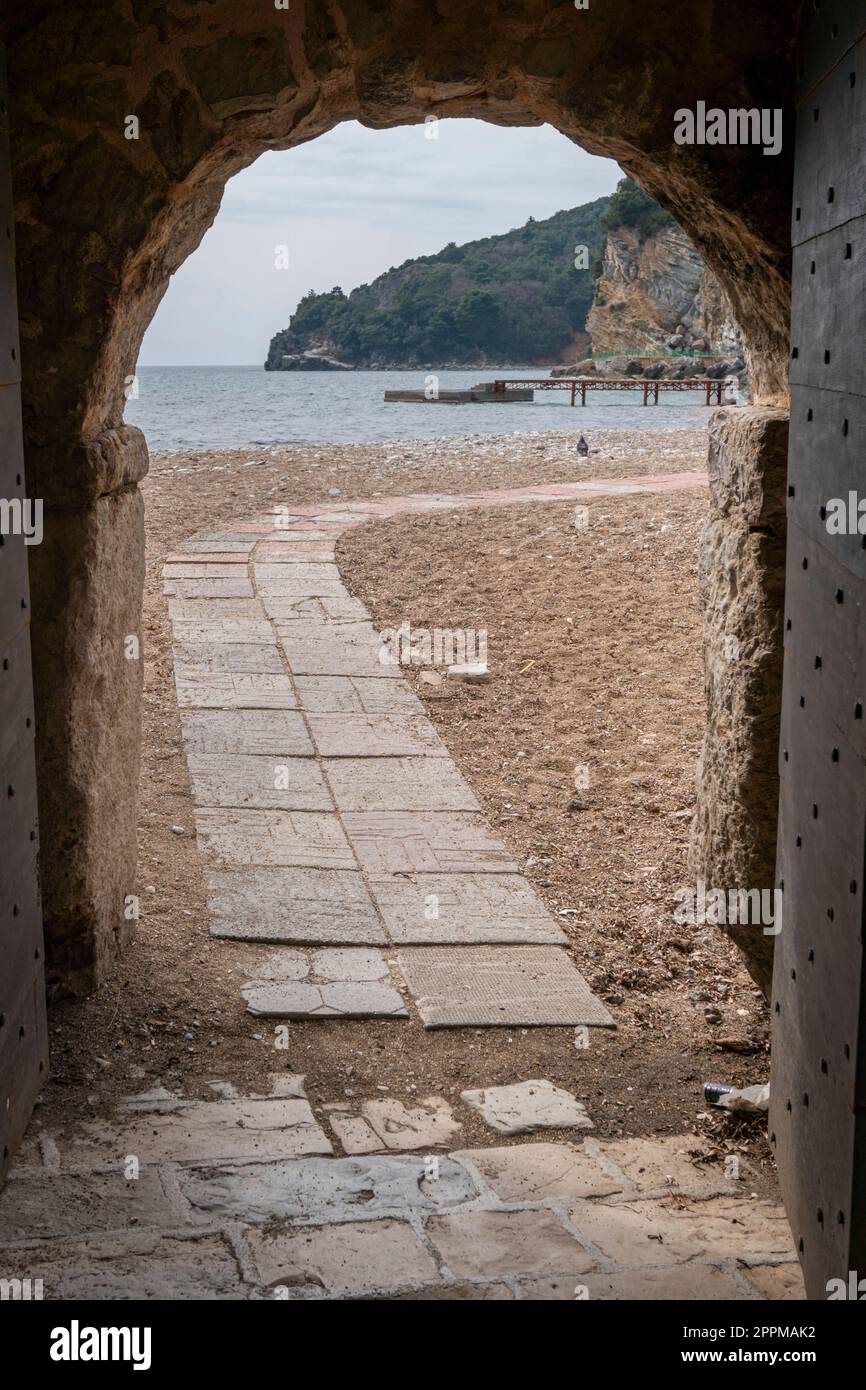 La plage de Budva, Monténégro Banque D'Images