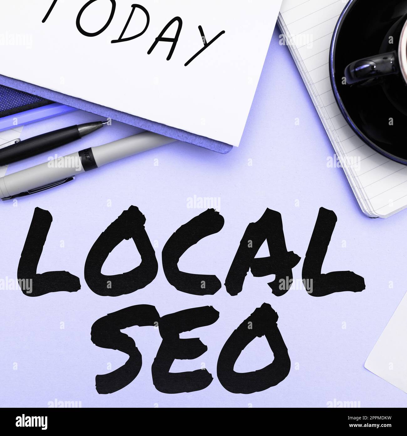 Légende conceptuelle local Seo. Concept d'affaires c'est un moyen efficace de marketing de votre entreprise en ligne Banque D'Images