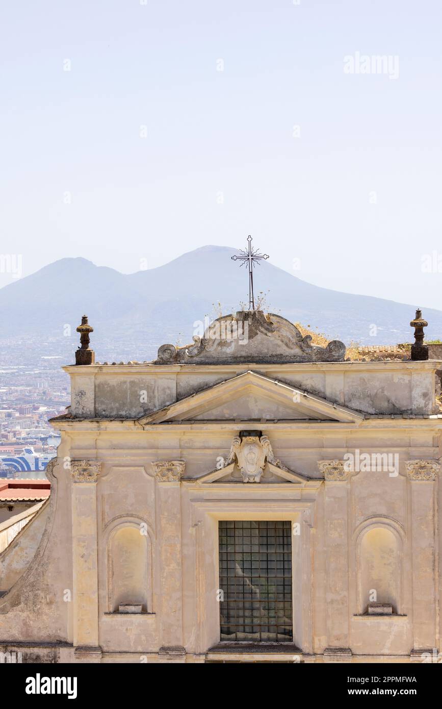Vue du monastère Certosa di San Martino depuis Castel Sant'Elmo, Naples Italie Banque D'Images