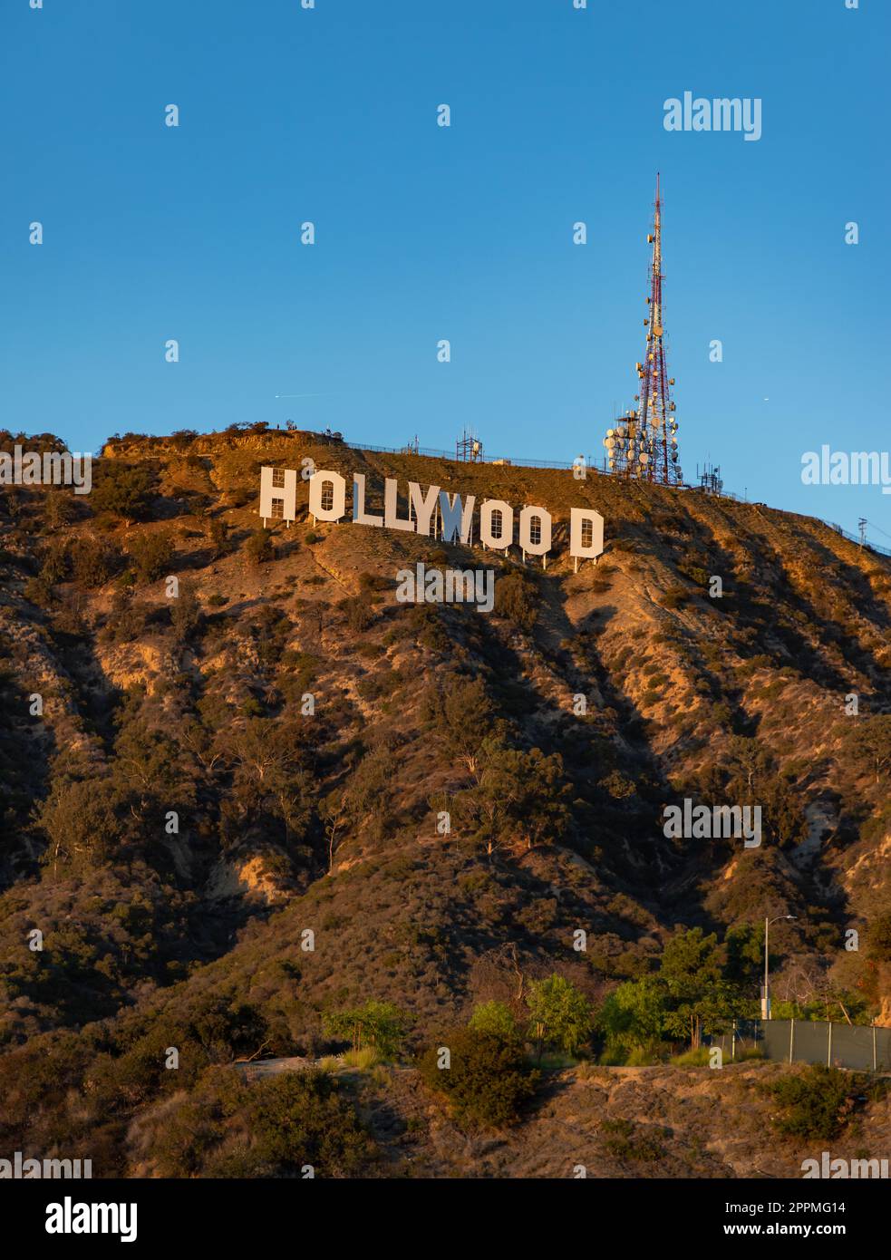 Panneau Hollywood au coucher du soleil Banque D'Images