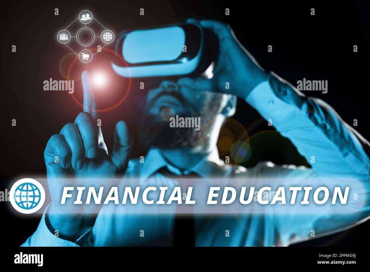 Rédaction affichant le texte éducation financière. Concept d'entreprise comprendre des domaines monétaires comme la finance et l'investissement Banque D'Images