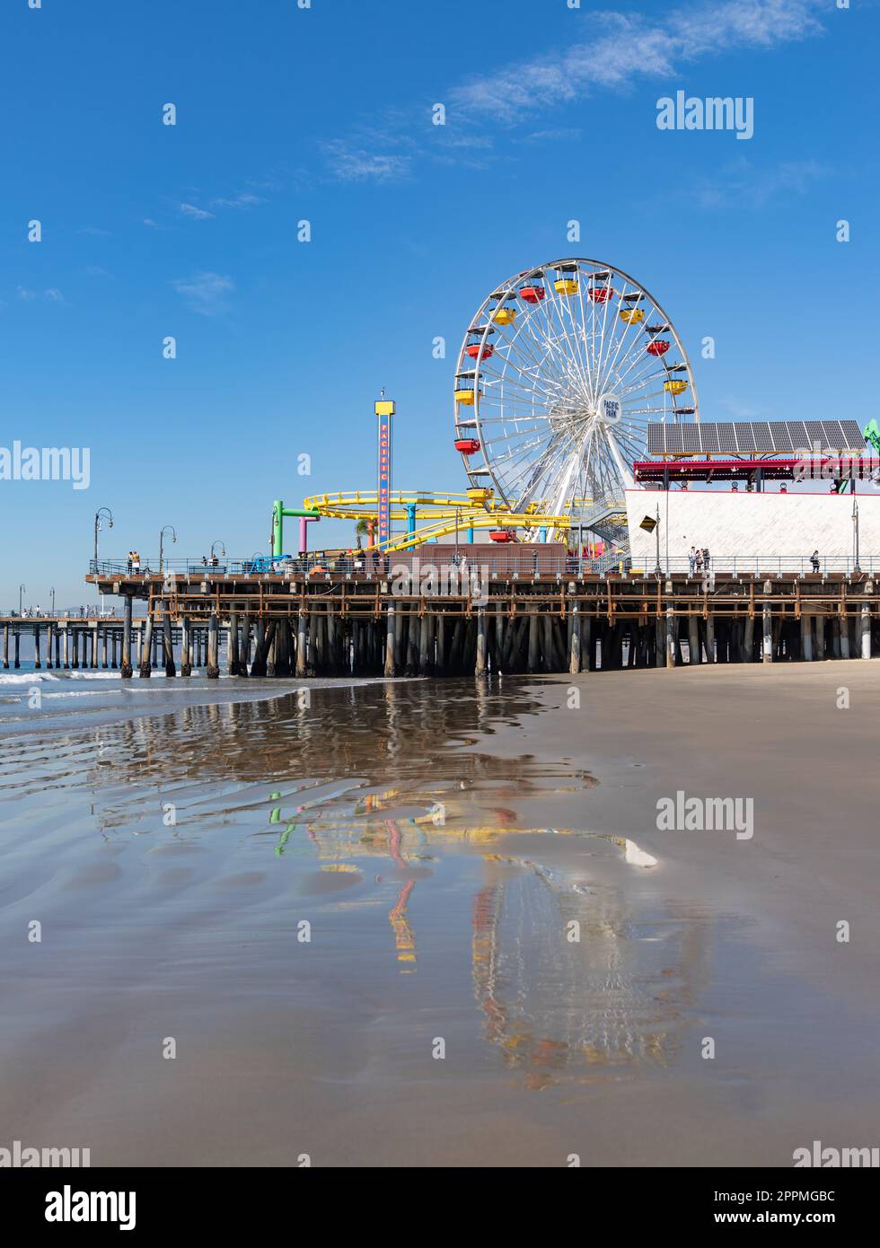 Pacific Wheel et Santa Monica Pier Banque D'Images