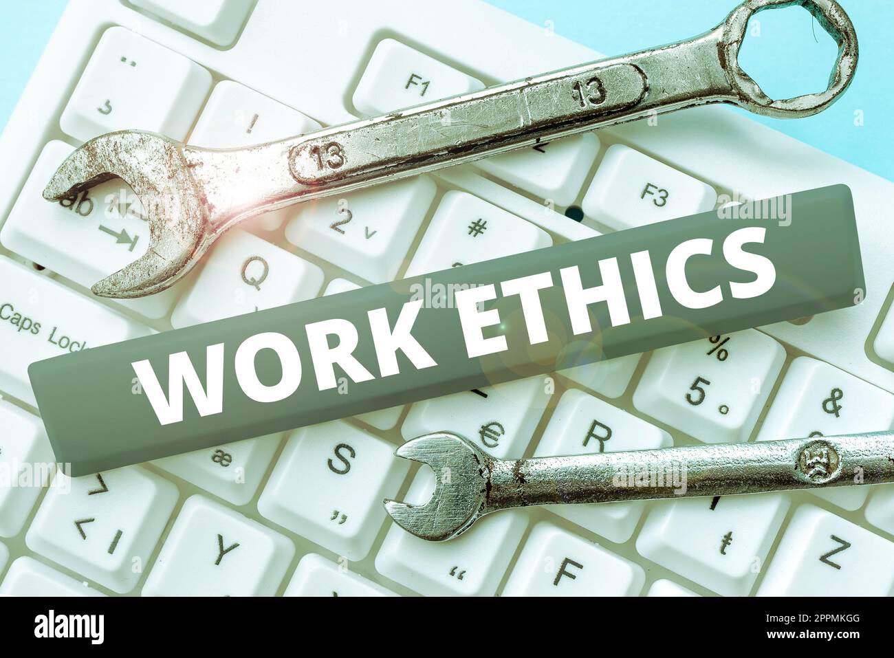 Affiche textuelle indiquant l'éthique professionnelle. Mot écrit sur Un ensemble de valeurs centrées sur l'importance de faire du travail Banque D'Images