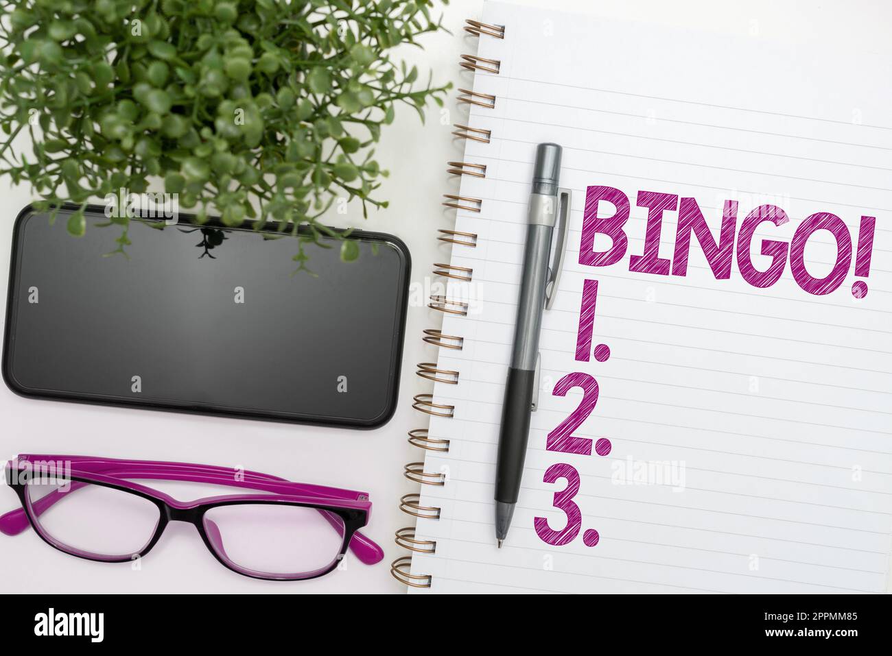 Écriture affichage de texte Bingo. Le jeu de hasard de vitrine d'affaires dans lequel chaque joueur correspond aux numéros imprimés Banque D'Images