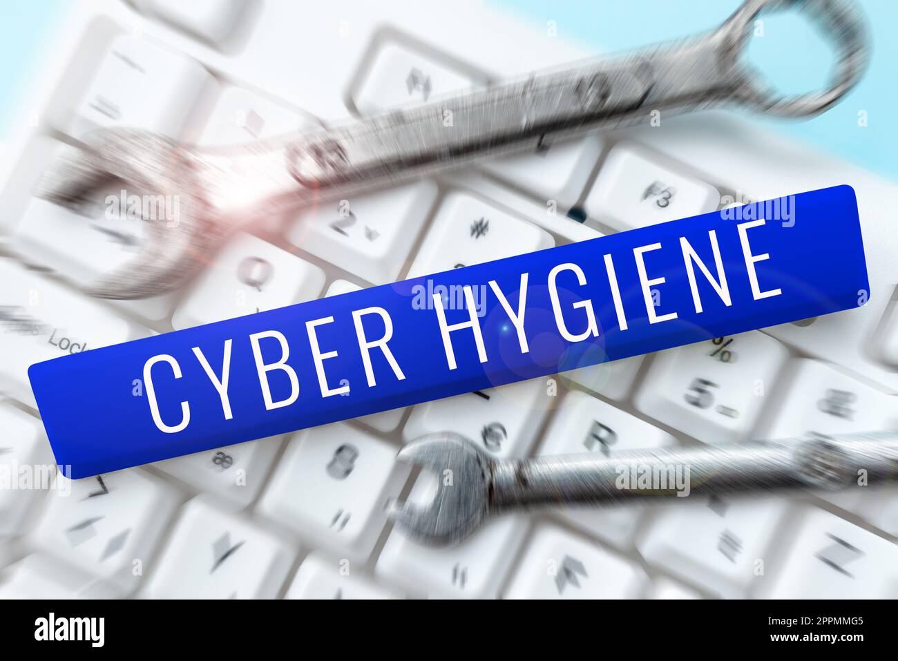 Affiche textuelle indiquant Cyber Hygiene. Mot pour les mesures que les utilisateurs d'ordinateur prennent pour améliorer leur cyber-sécurité Banque D'Images