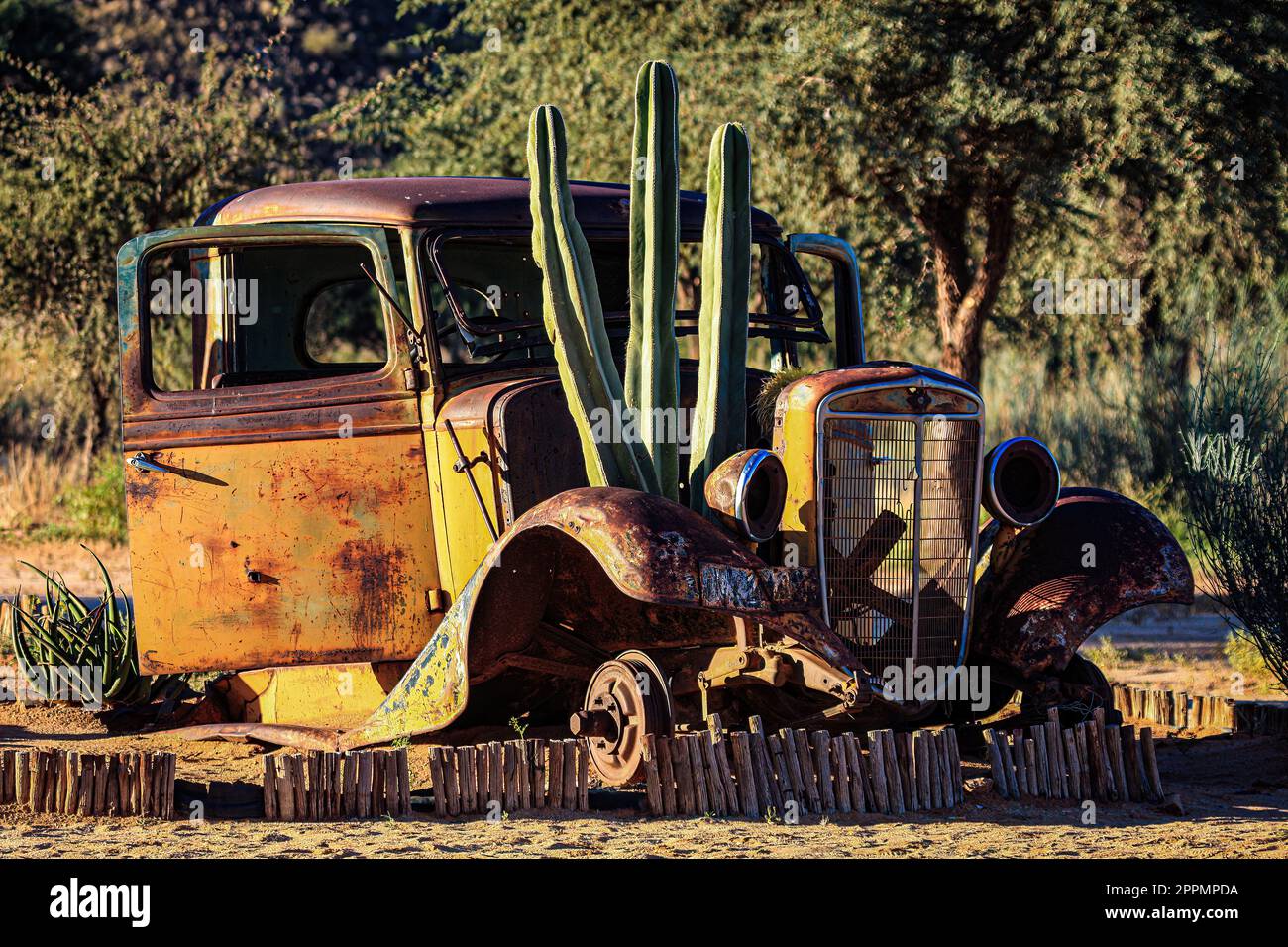 La vieille voiture de Solitaire en Namibie Banque D'Images