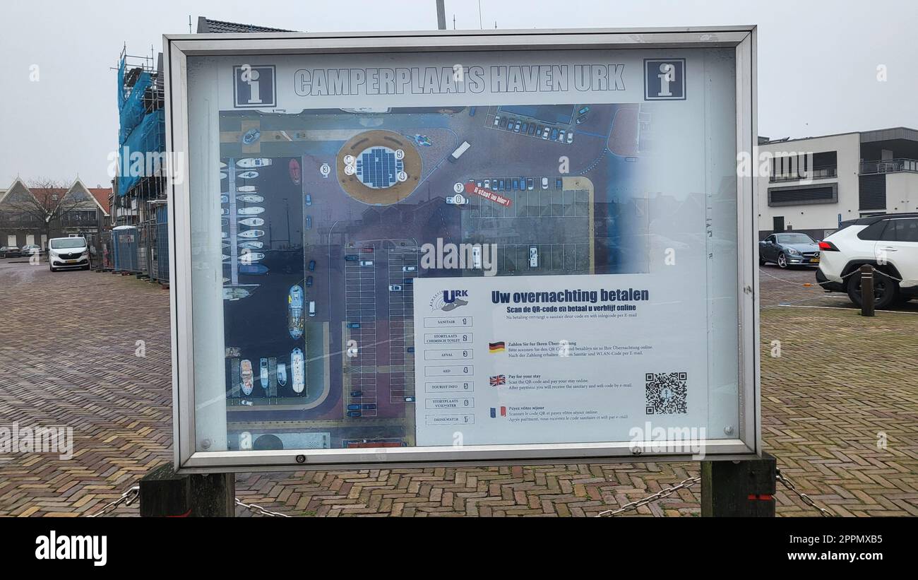 Visiter la ville d'Urk dans un mobil-home. Banque D'Images