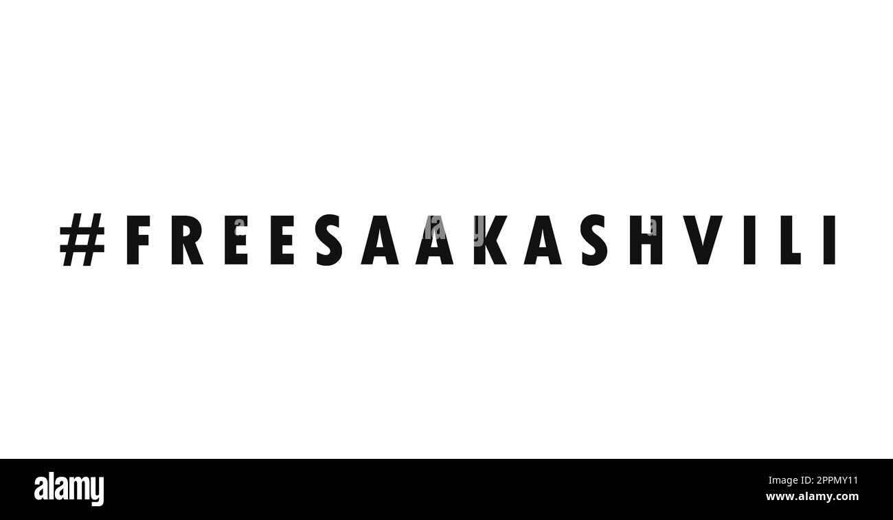 Texte de hashtag Saakashvili gratuit Banque D'Images