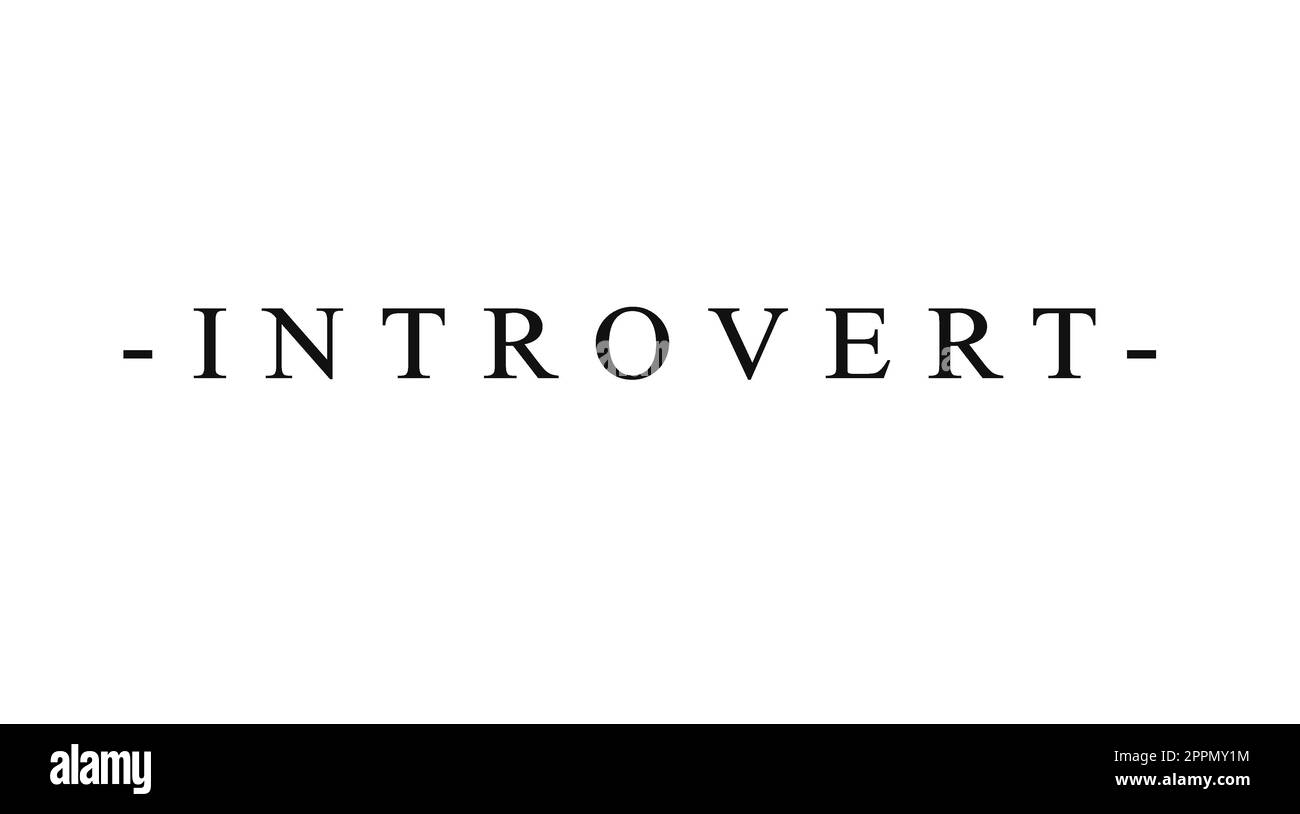 Introvertir.Texte simple sur blanc Banque D'Images