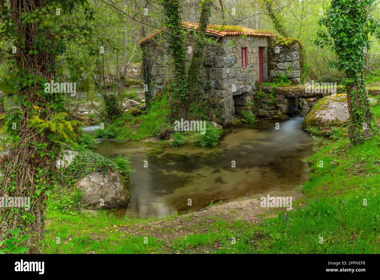 Ancien moulin à eau de la rivière Homem, Amares, Portugal Banque D'Images