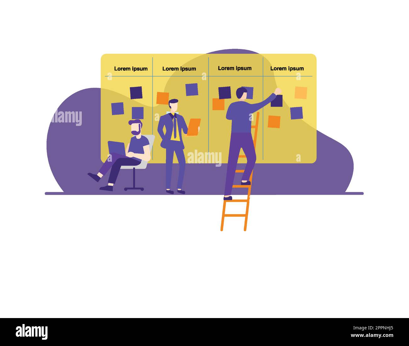 Carte Scrum Agile avec vecteur plat Illustration de Vecteur