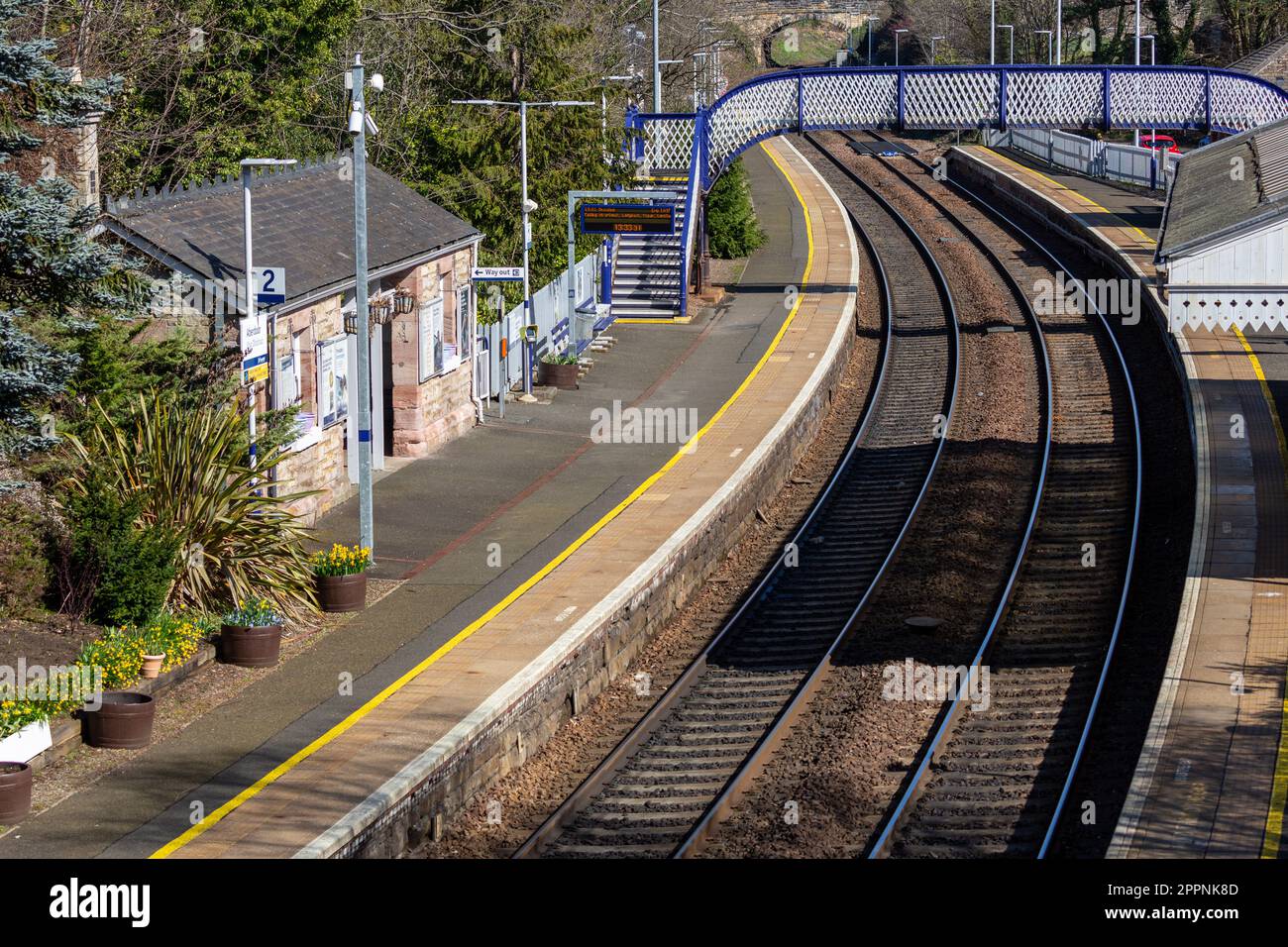 La gare à l'Écosse Fife Aberdour Banque D'Images