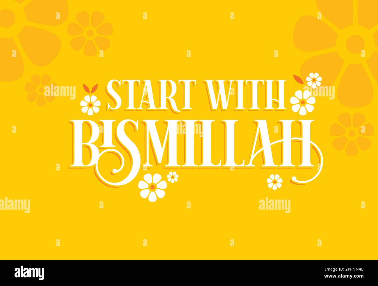 Vecteur de Bismillah. Commencez tout avec le nom d'Allah. Parlant de Bismilla Illustration de Vecteur
