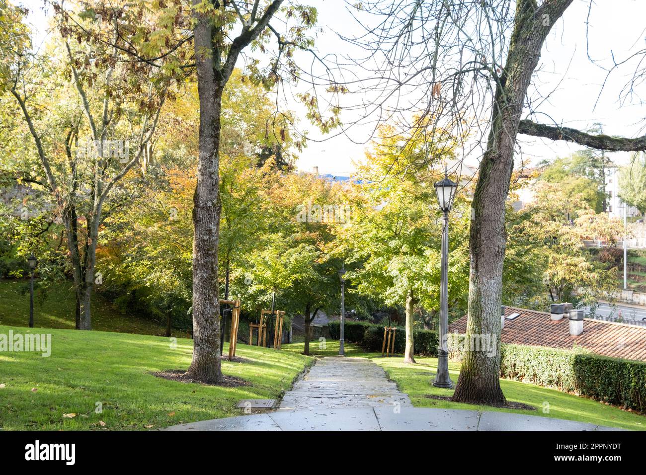 Parc au Centro de Interpretación de las Fortificaciones de Pampelune en automne, Pampelune, pays Basque Banque D'Images