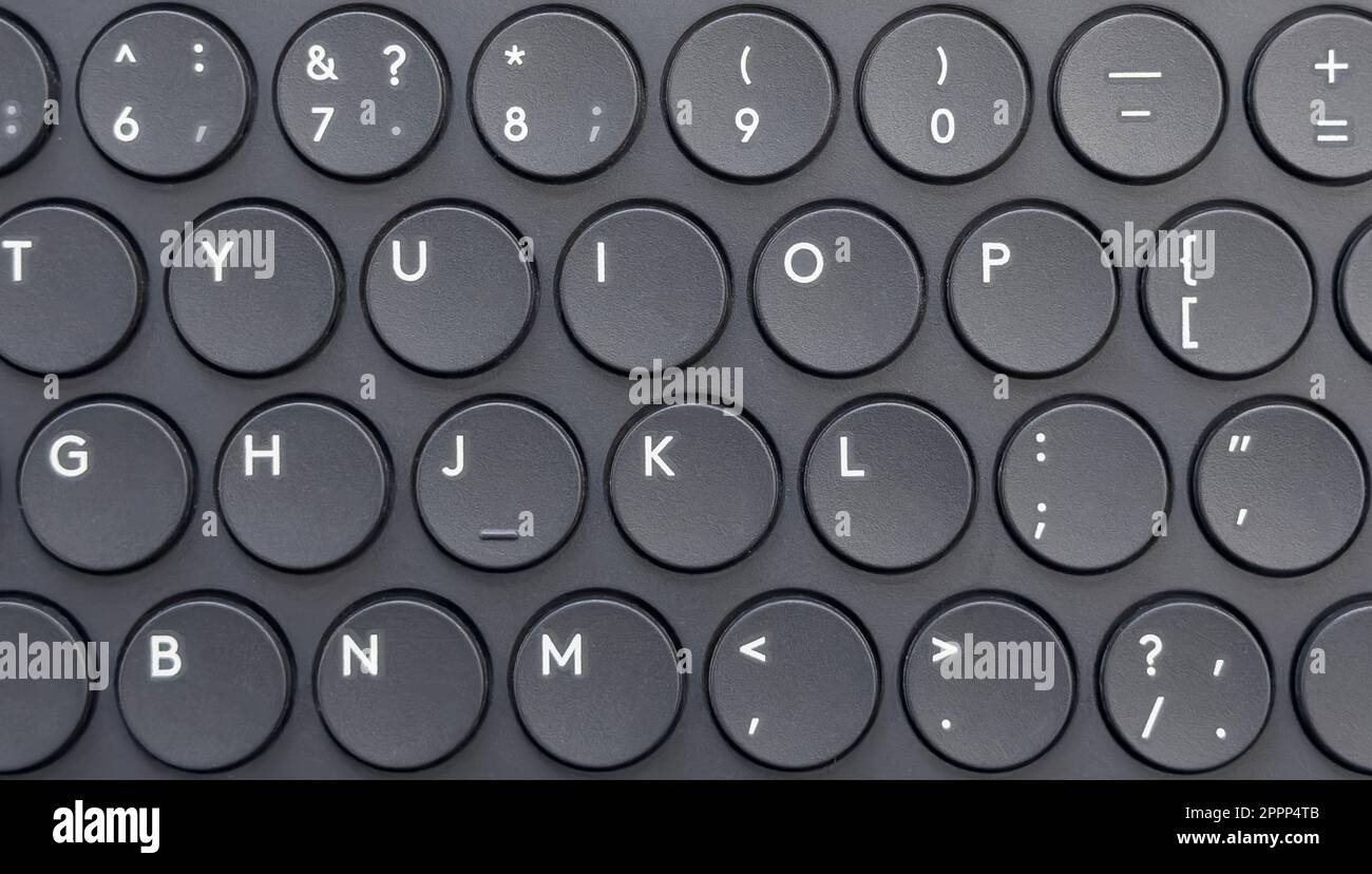 Clavier moderne pour ordinateur portable. Clavier d'ordinateur portable. Détail du nouveau clavier d'ordinateur ergonomique avec éclairage Banque D'Images