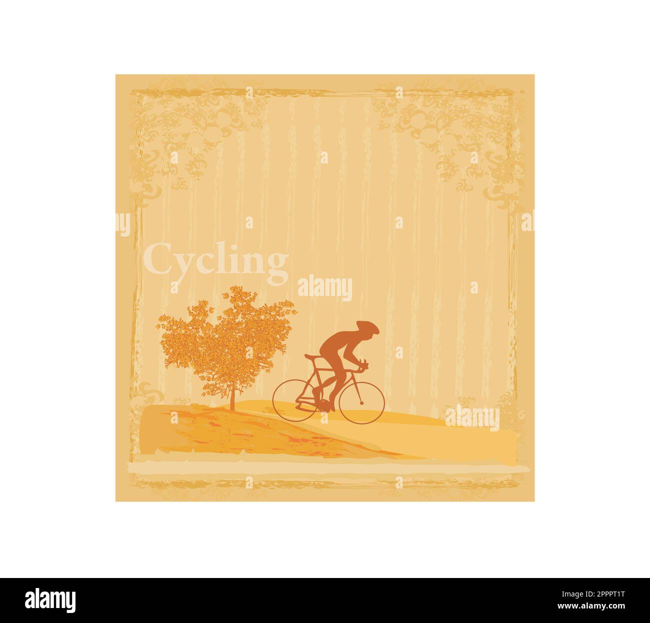 Randonnée à Vélo Grunge Modèle d'Affiche Illustration de Vecteur