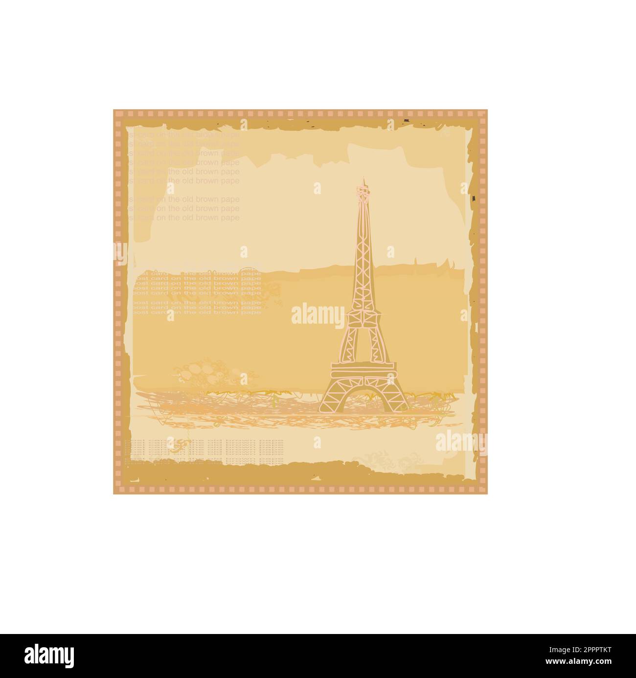 Retro Vintage carte Eiffel Illustration de Vecteur