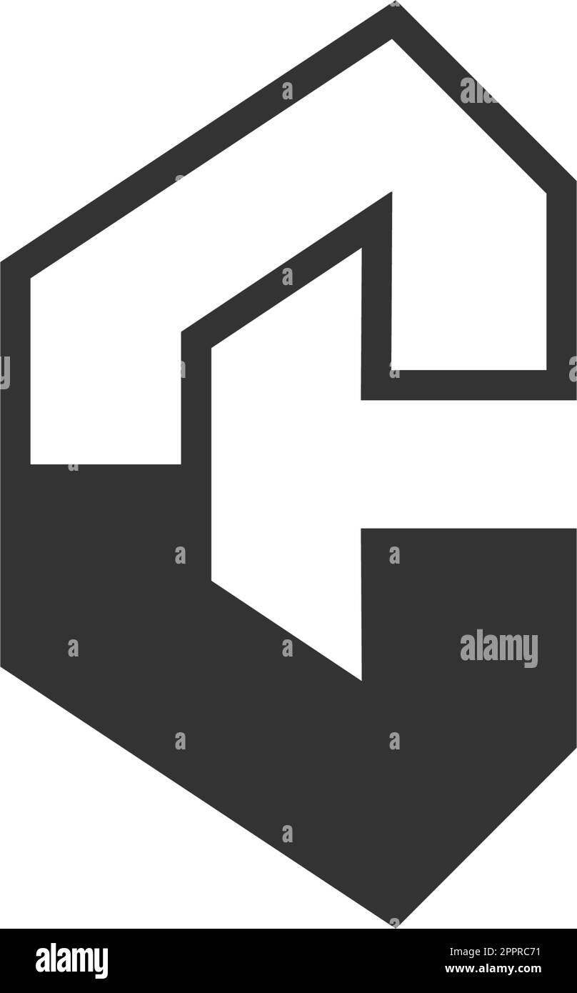 Modèle d'illustration du logo de l'icône de la lettre C. Illustration de Vecteur