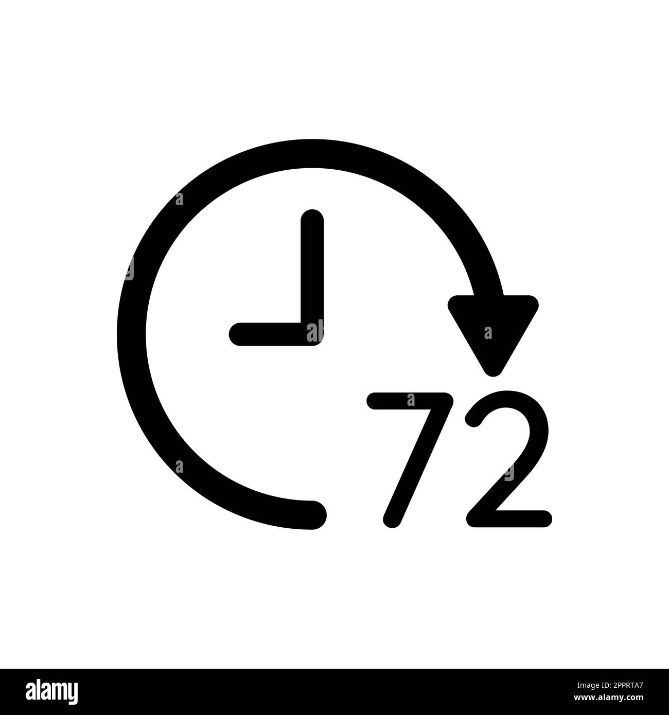 icône de vecteur d'horloge de 72 heures sur fond blanc Illustration de Vecteur
