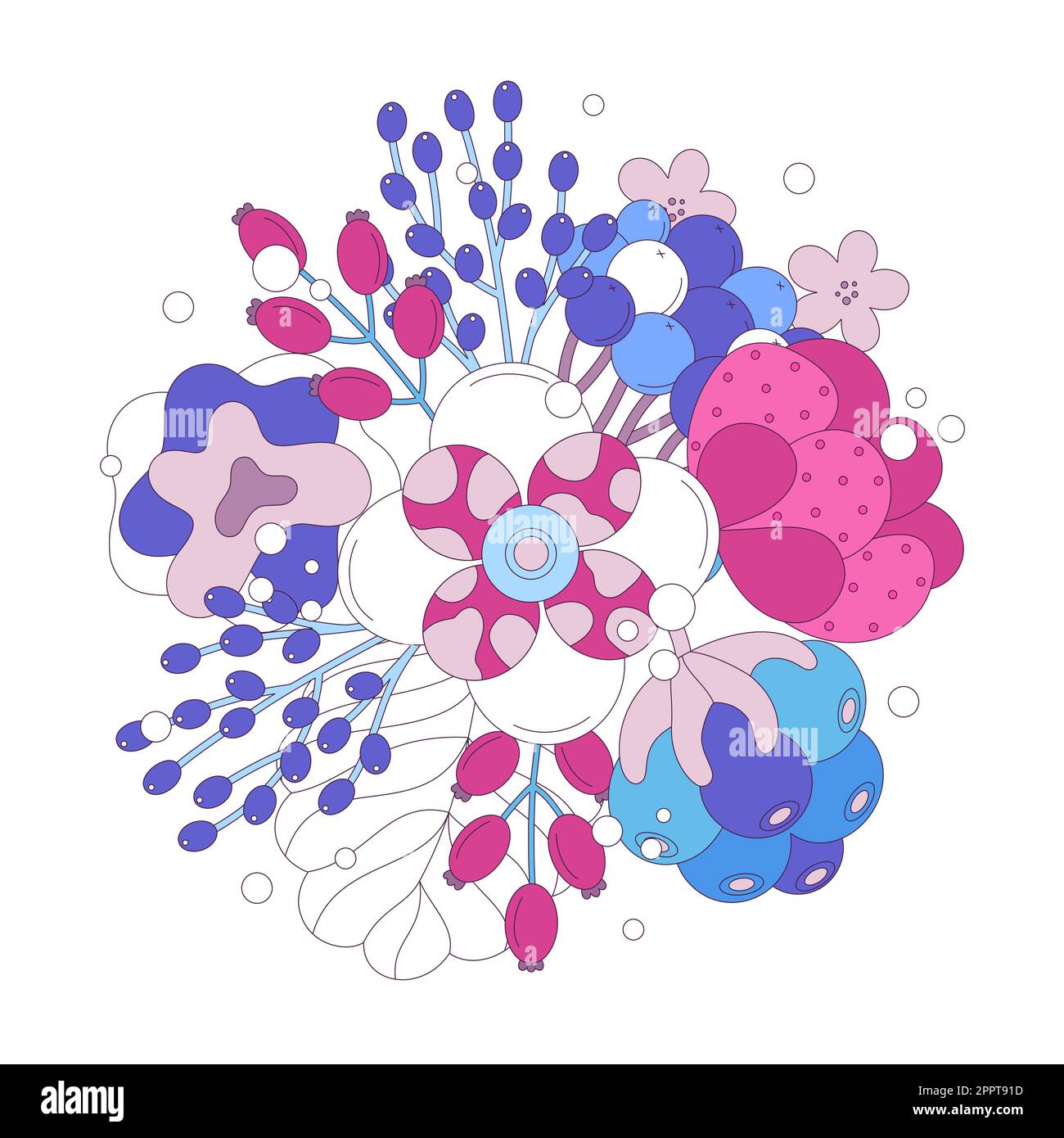 Bouquet neigeux d'hiver isolé sur fond blanc. Composition florale. Fleurs avec neige. Design élégant pour les couvertures de carnets, les affiches, les imprimés de vêtements, les cartes de vœux et les invitations de mariage. Illustration de Vecteur