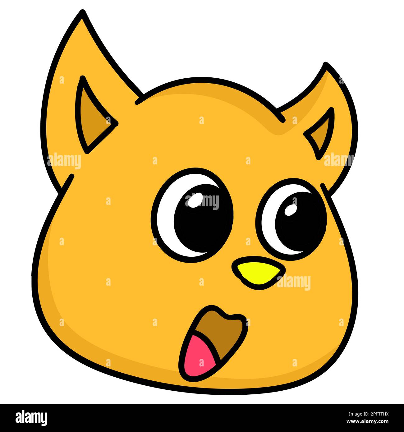 bande dessinée émoticone tête d'animal chat expression de la gape, doodle icône image kawaii Illustration de Vecteur