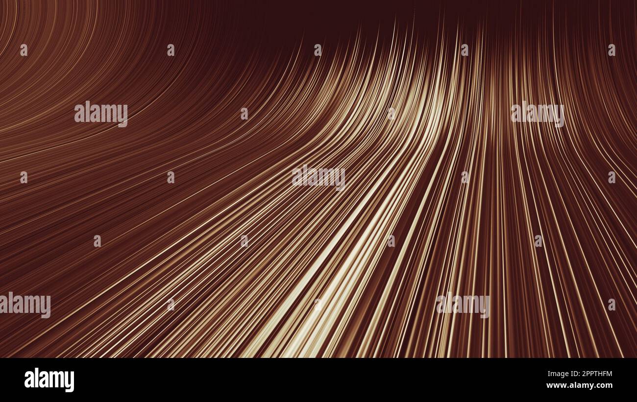 3d lignes verticales abstraites luminescentes, rayons laser, vitesse de la lumière, illustration abstraite du câble de cuivre Banque D'Images