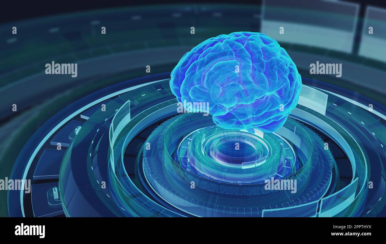Cerveau numérique de la technologie de l'intelligence artificielle Banque D'Images