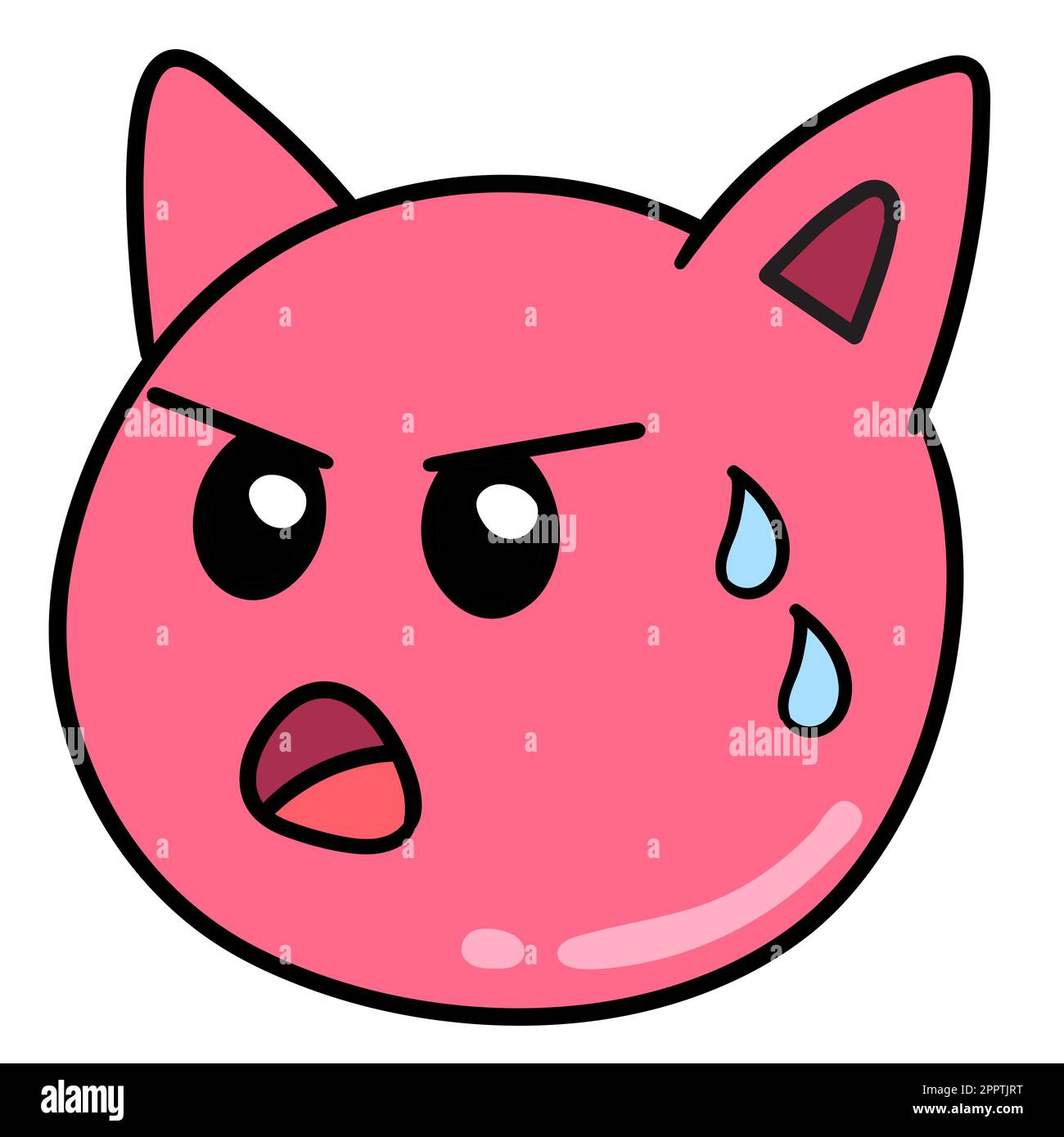 émoticônes animaux mignons avec des expressions confuses, koodle kawaii. icône doodle Illustration de Vecteur