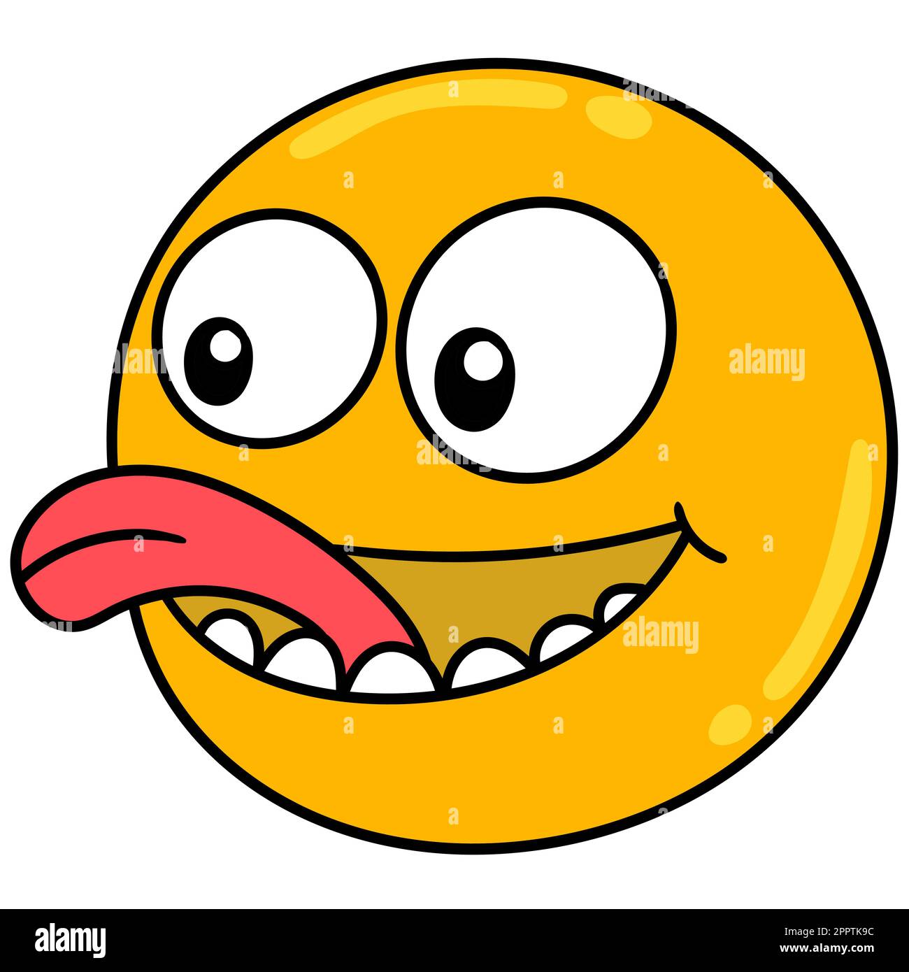 émoticone ballon avec visage mocking, doodle kawaii. icône doodle Illustration de Vecteur
