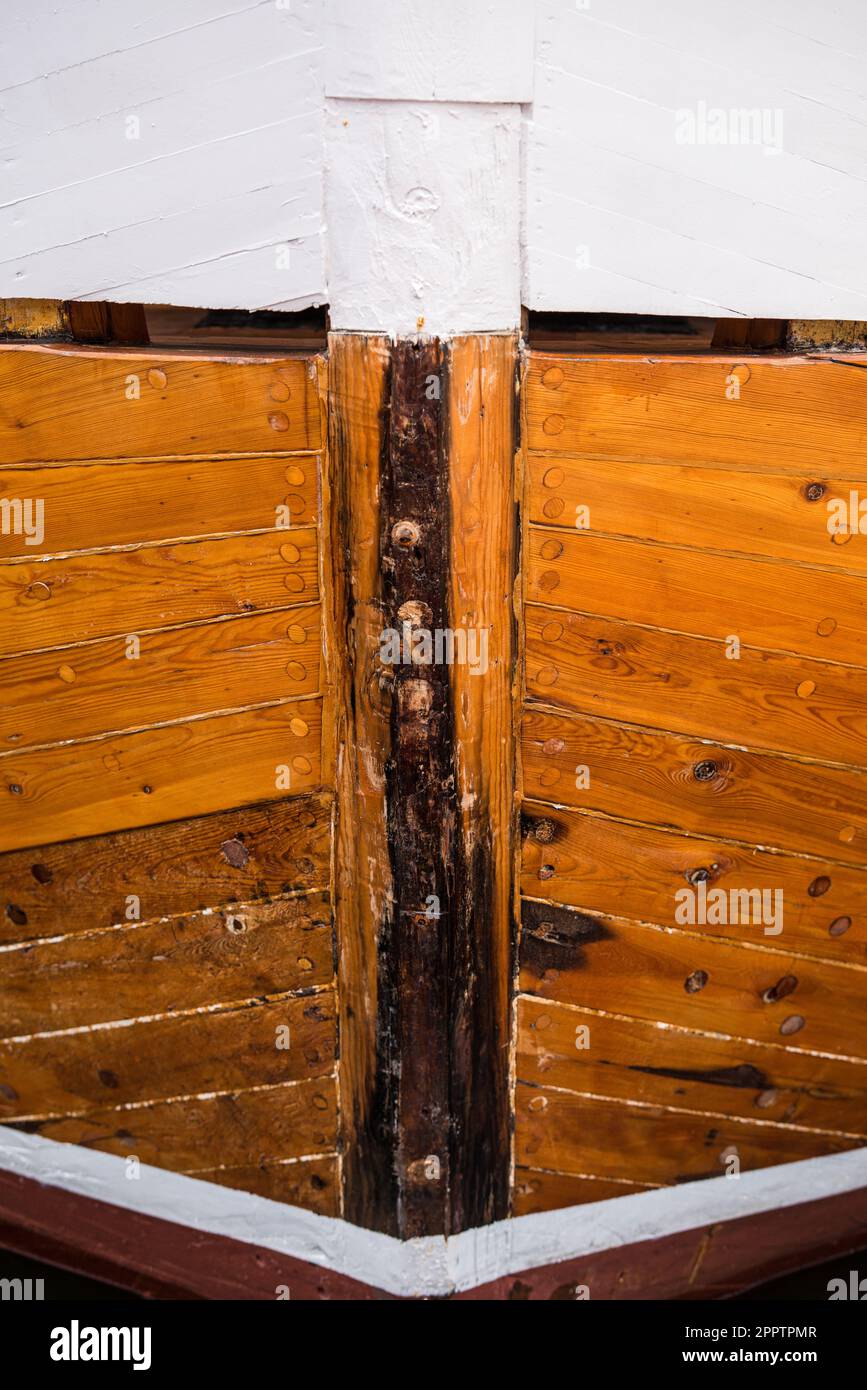 Stern d'un bateau de pêche en bois Banque D'Images