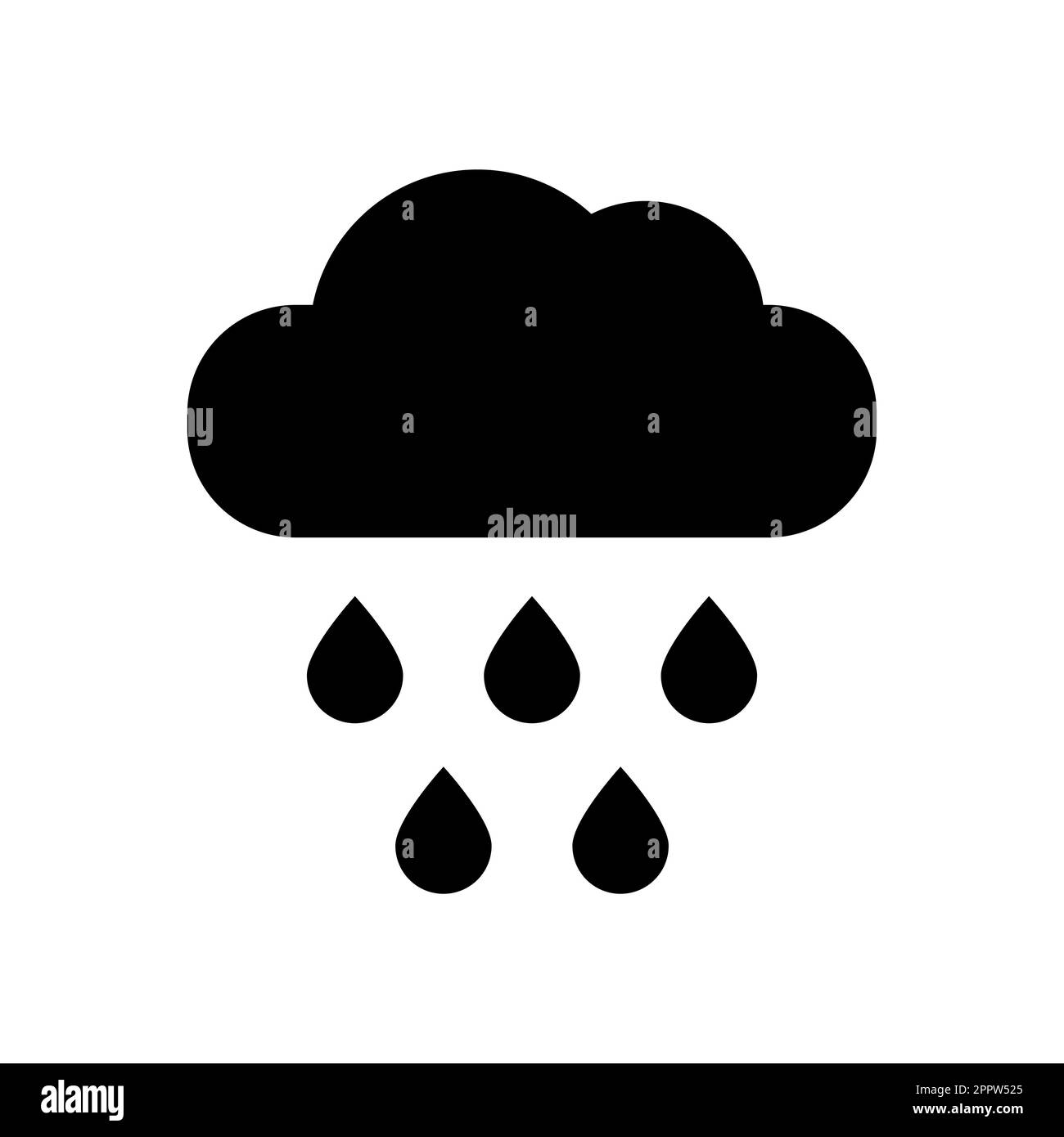 Icône de vecteur météo pluvieux sur fond blanc Illustration de Vecteur
