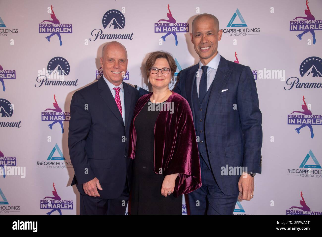 New York, États-Unis. 24th avril 2023. Scott Hamilton, Sharon Cohen et Vladimir Duthiers participent au gala annuel 26th de Harlem, « Celebrating Excellence & Sisterhood », au Gotham Hall de New York. (Photo par Ron Adar/SOPA Images/Sipa USA) crédit: SIPA USA/Alay Live News Banque D'Images