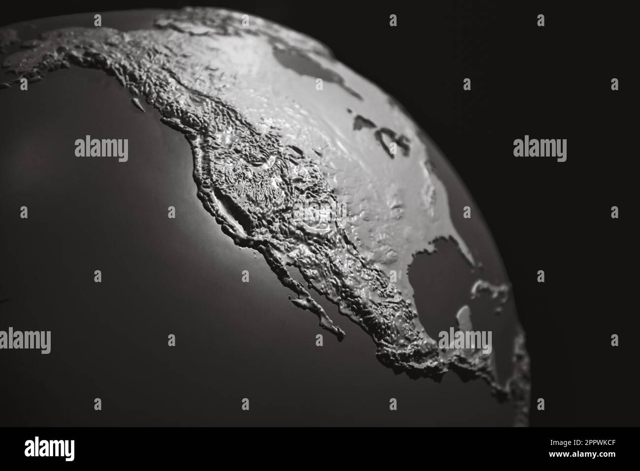 Gros plan d'un globe et d'une Amérique du Nord Banque D'Images