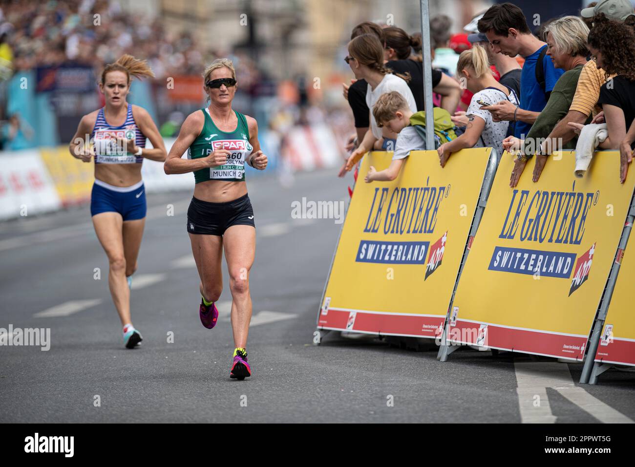 Ann Marie McGlynn participe au Marathon des Championnats d'athlétisme européens de Munich 2022. Banque D'Images