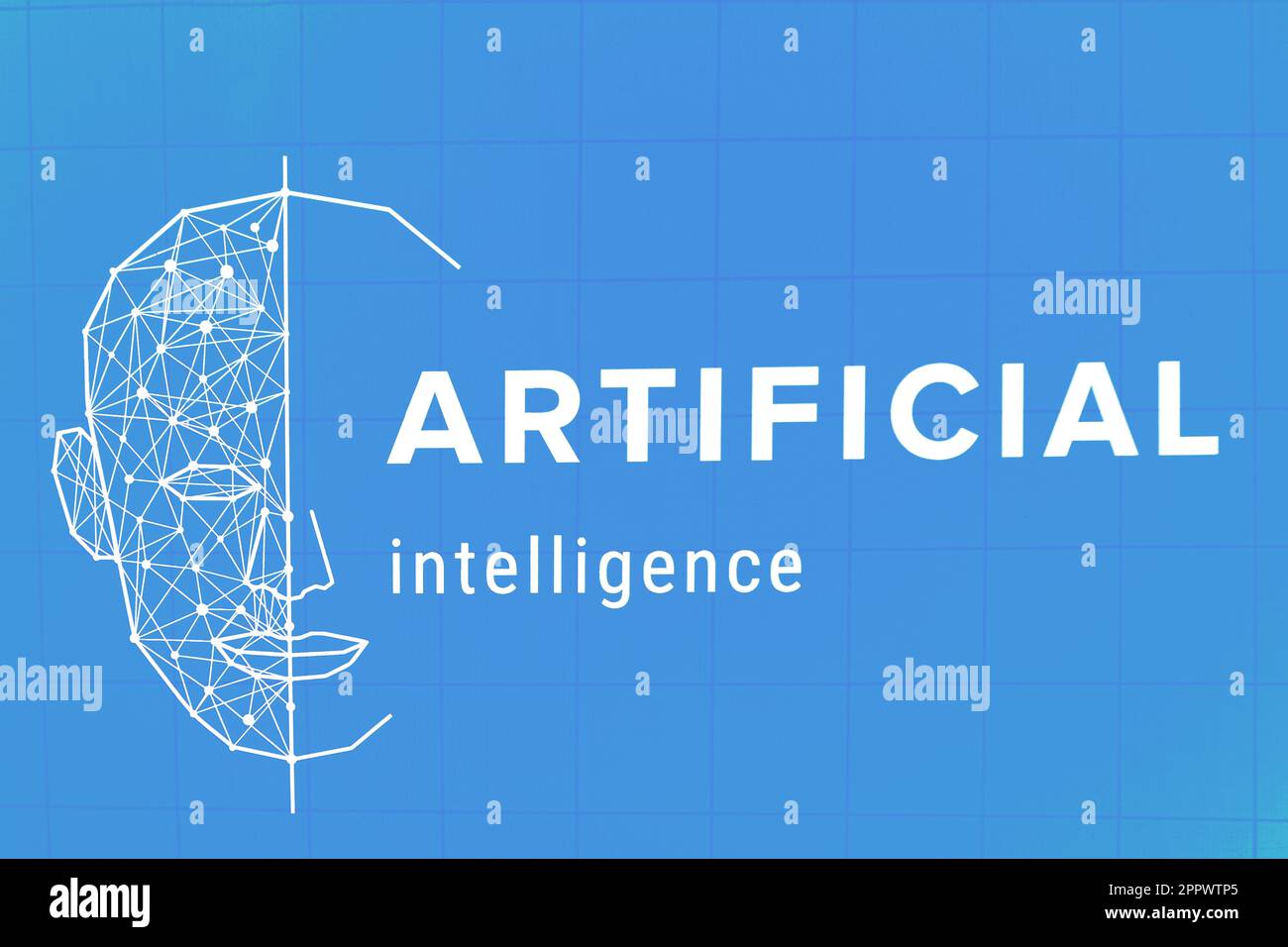 Système de reconnaissance faciale, concept. Logiciel, Intelligence artificielle Banque D'Images