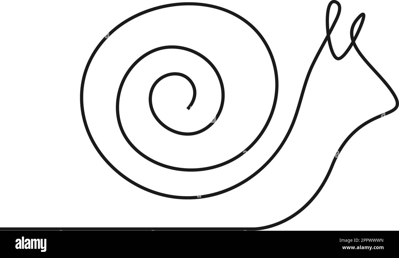 Illustration de dessin au trait d'icône en forme d'escargot Illustration de Vecteur