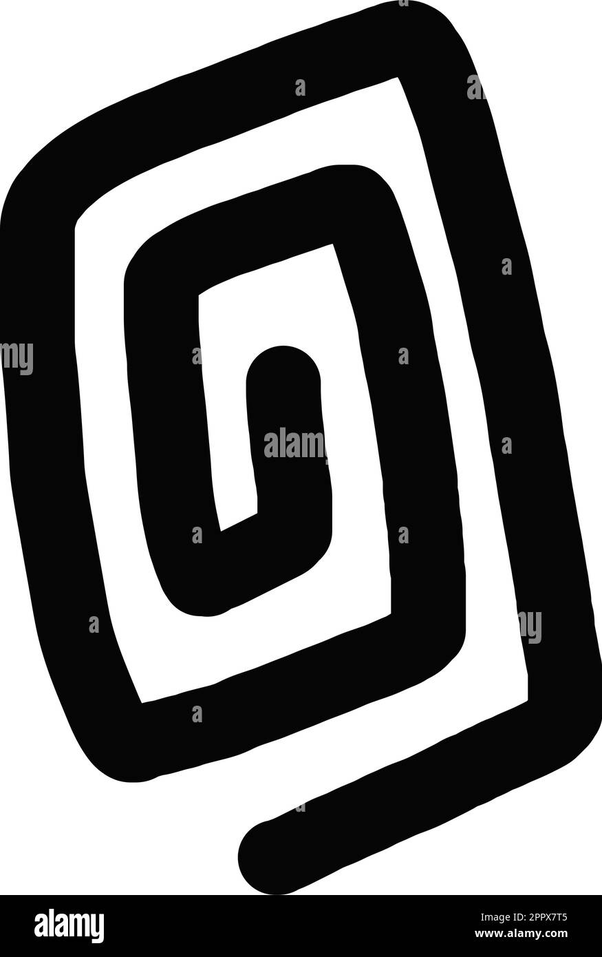 Abstrait tribal art forme vecteur moderne et contemporain Spiral design élément d'art pour poster, art mural et imprimer des collections dans une illustration glyphe Illustration de Vecteur