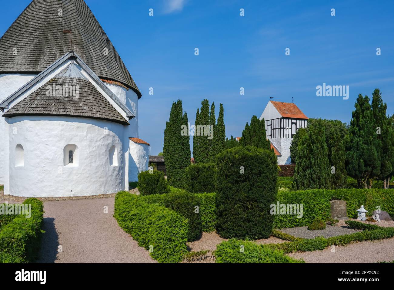 NY Kirke, la nouvelle église de Nyker, Bornholm Island, Danemark, Scandinavie, Europe, Est une église ronde romane dont les débuts datent de 1150. Banque D'Images