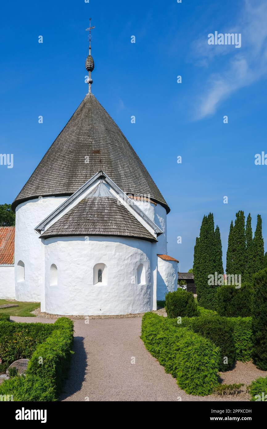 NY Kirke, la nouvelle église de Nyker, Bornholm Island, Danemark, Scandinavie, Europe, Est une église ronde romane dont les débuts datent de 1150. Banque D'Images