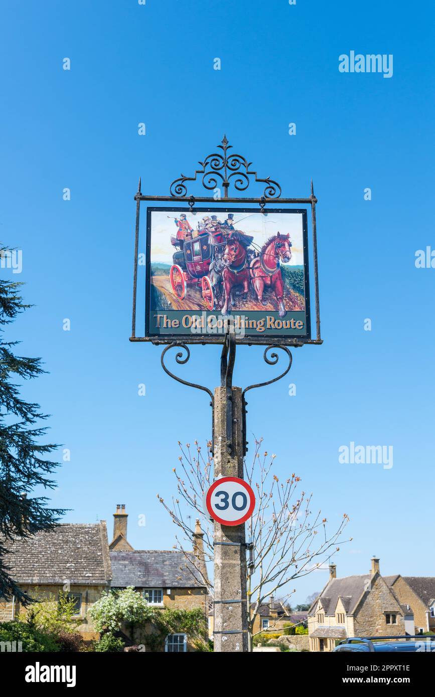 Le joli village Cotswold de Broadway dans le Worcestershire, Angleterre, Royaume-Uni Banque D'Images