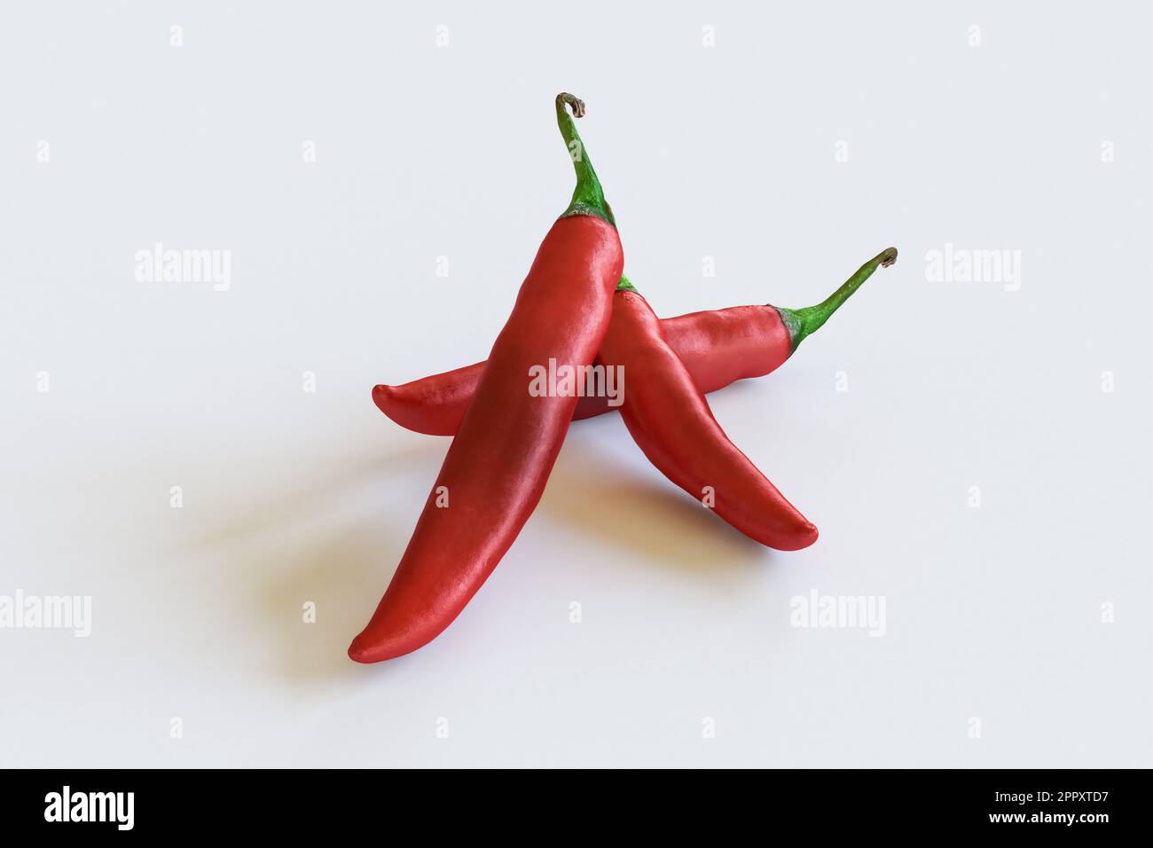 Piment rouge chaud isolé sur fond blanc détails de haute qualité Banque D'Images