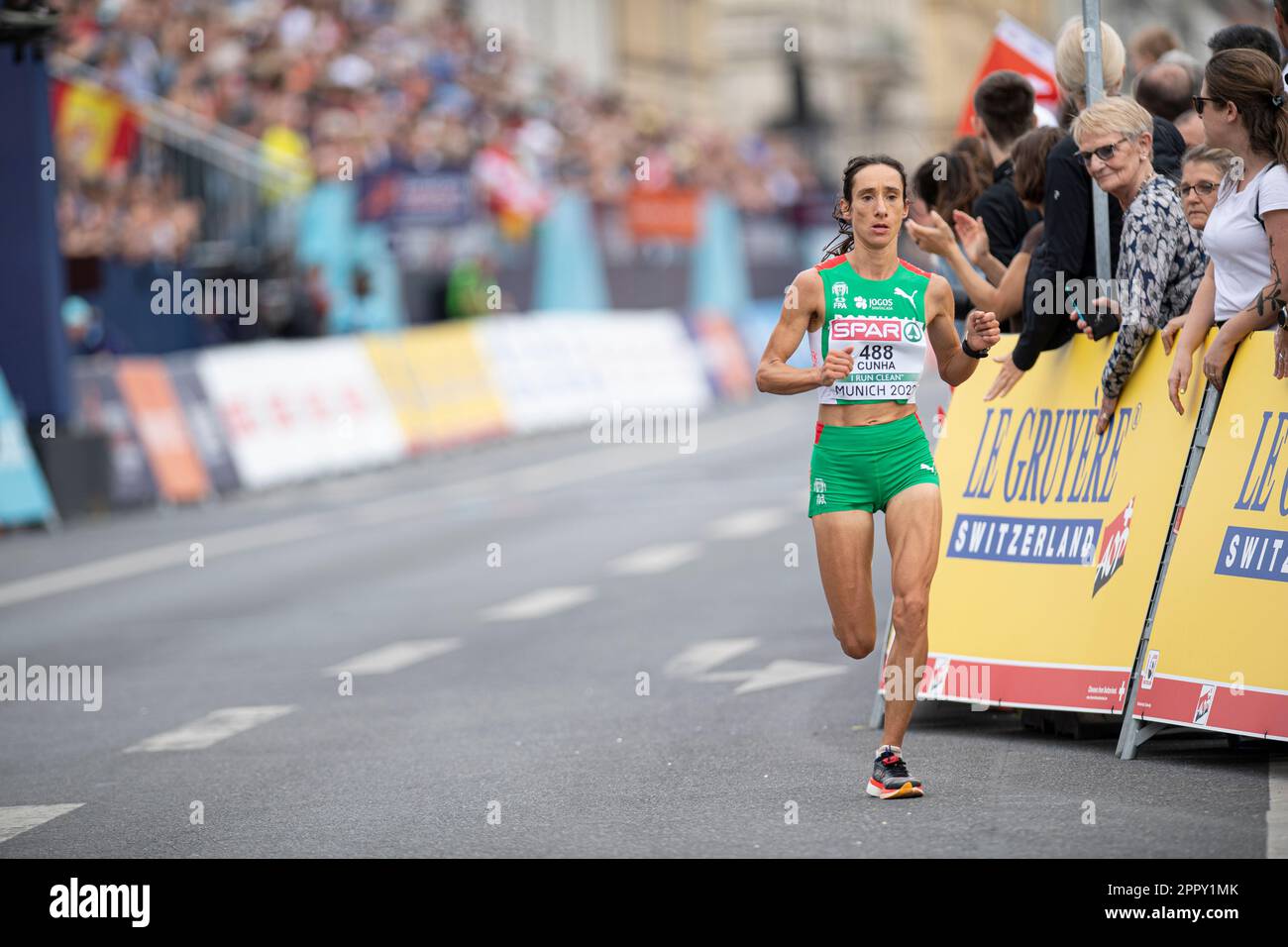 Susana Cunha participant au Marathon des Championnats d'athlétisme européens de Munich 2022. Banque D'Images