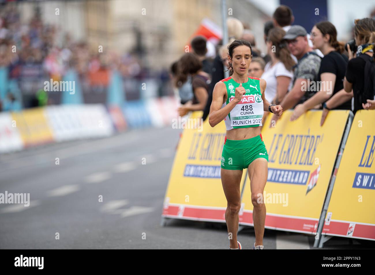 Susana Cunha participant au Marathon des Championnats d'athlétisme européens de Munich 2022. Banque D'Images