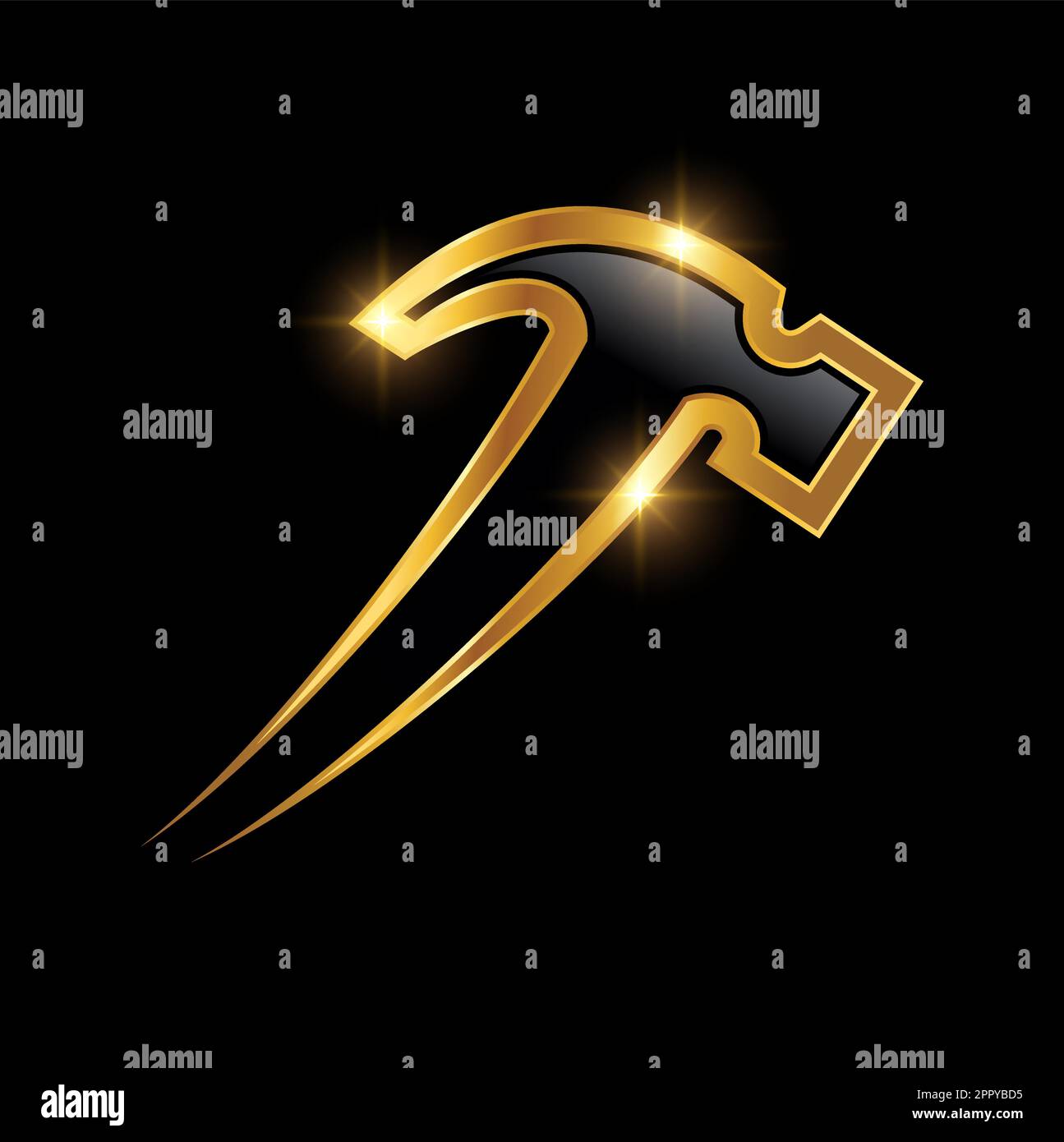 Logo Golden Luxury Hammer Illustration de Vecteur