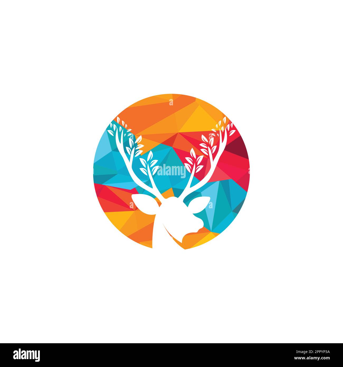 Logo vectoriel Deer Leaf antlers. Illustration de Vecteur