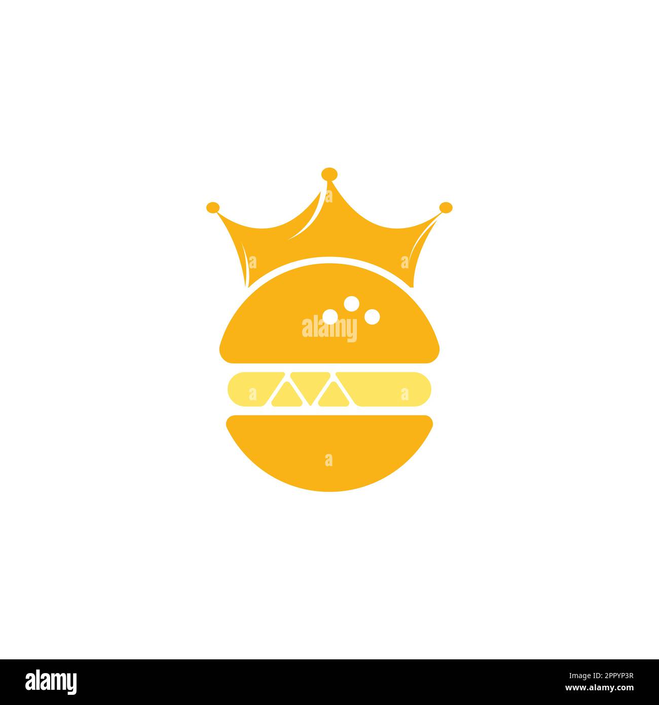 Logo Burger King Vector. Concept de Burger avec logo représentant une couronne. Illustration de Vecteur