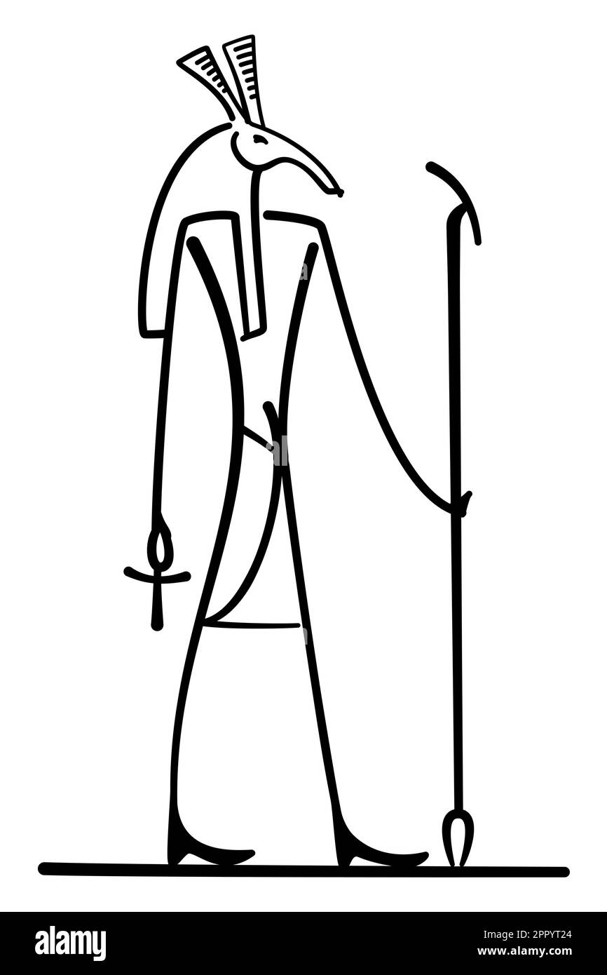 Set, Seth, dieu dans la religion égyptienne antique, qui a tué son frère Osiris Illustration de Vecteur